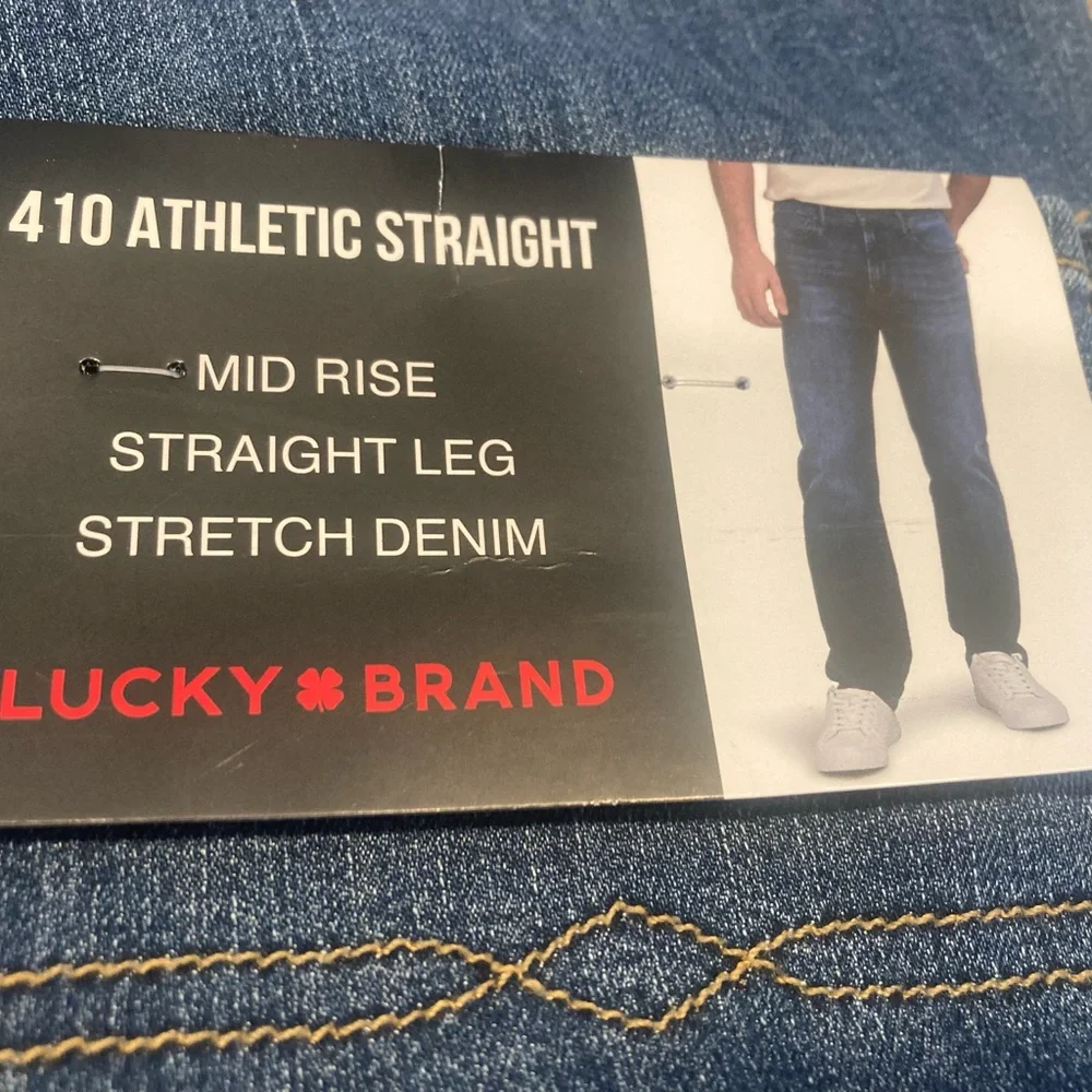 Lucky Brand 410 Men’s Athletic Straight Stretch 32x30 Blue Jeans NWT, $99 MSRP - Picture 8 of 10